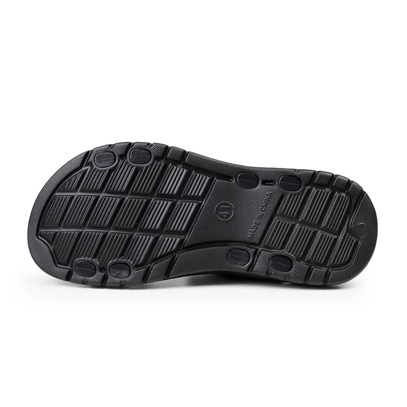 Men's Casual Faux Leather Sandals - Non-Slip, Breathable Roman Slippers