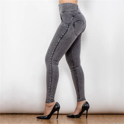 Women's Slim Fit High-Waisted Push-Up Jeans