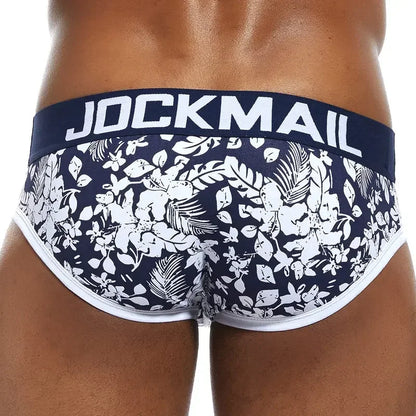 Men's Cotton Fashion Briefs with Print - Classic Low-Waist Breathable Boxer Shorts