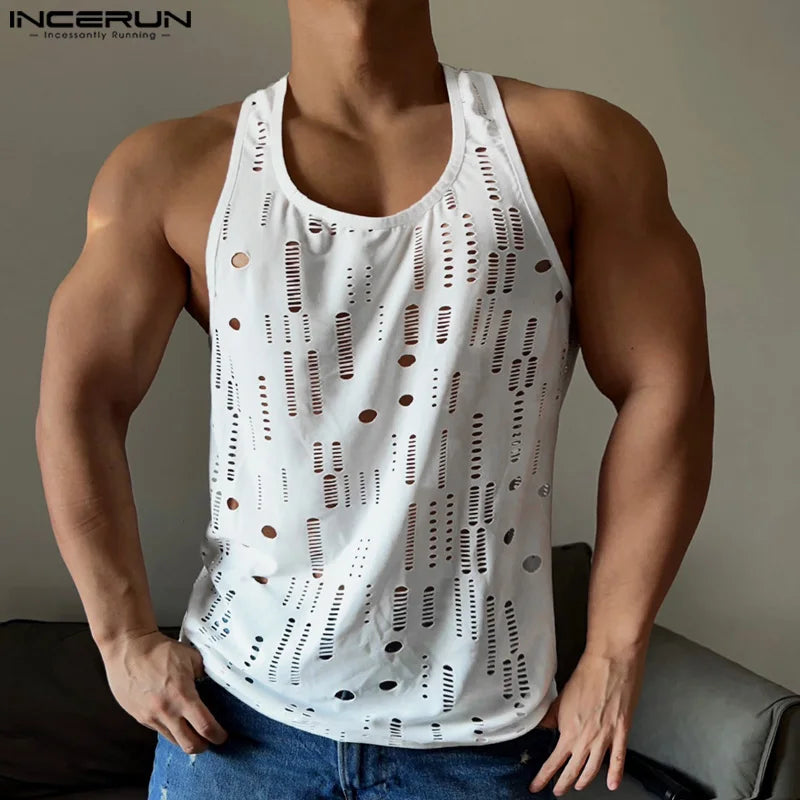 Men's Transparent Stringer Tank Top - Various Colors