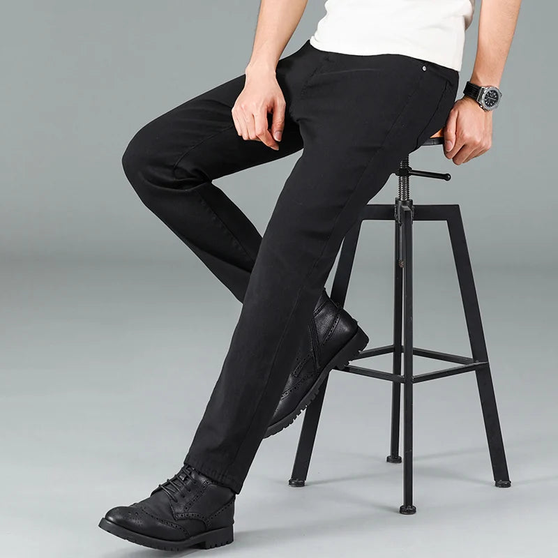 Korean Style Trendy Men's Straight-Fit Pants - Comfortable and Stretchy