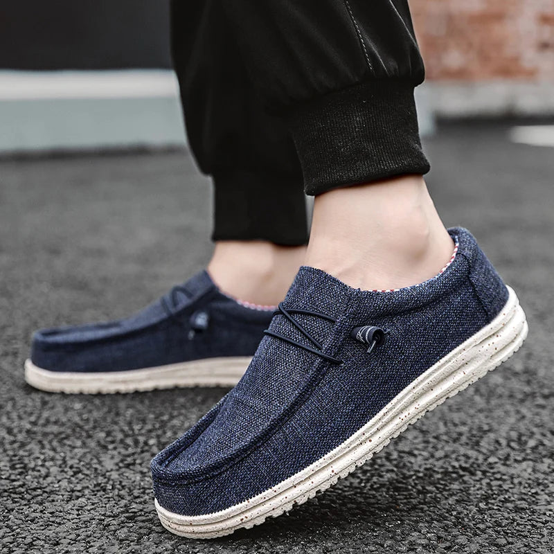 Men's Casual Canvas Slip-On Loafers - Breathable Flats