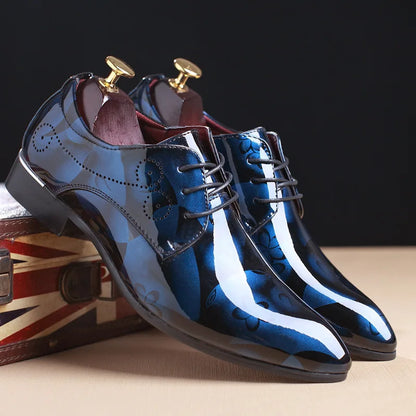 Classic Floral Lace-Up Shoes for Men - Luxury Retro Style