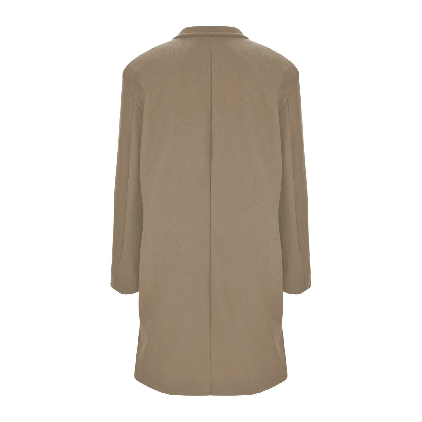 Womens Woollen Lapel Mid Length Coat - Various Colors