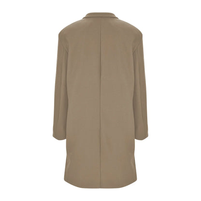 Womens Woollen Lapel Mid Length Coat - Various Colors