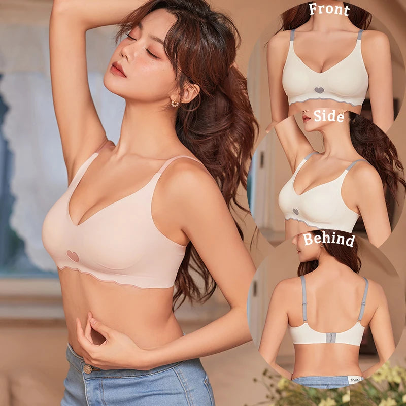 3-Piece Adjustable Back Seamless Bra Set - No Steel Ring, Anti-Sagging Design