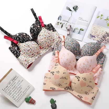 Floral Print Push-Up Bra for Women -  Various Colors