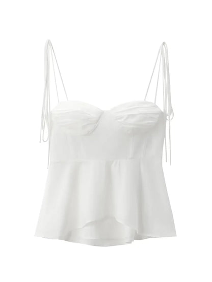 Strappy Ruffle Crop Top for Women - Various Colors