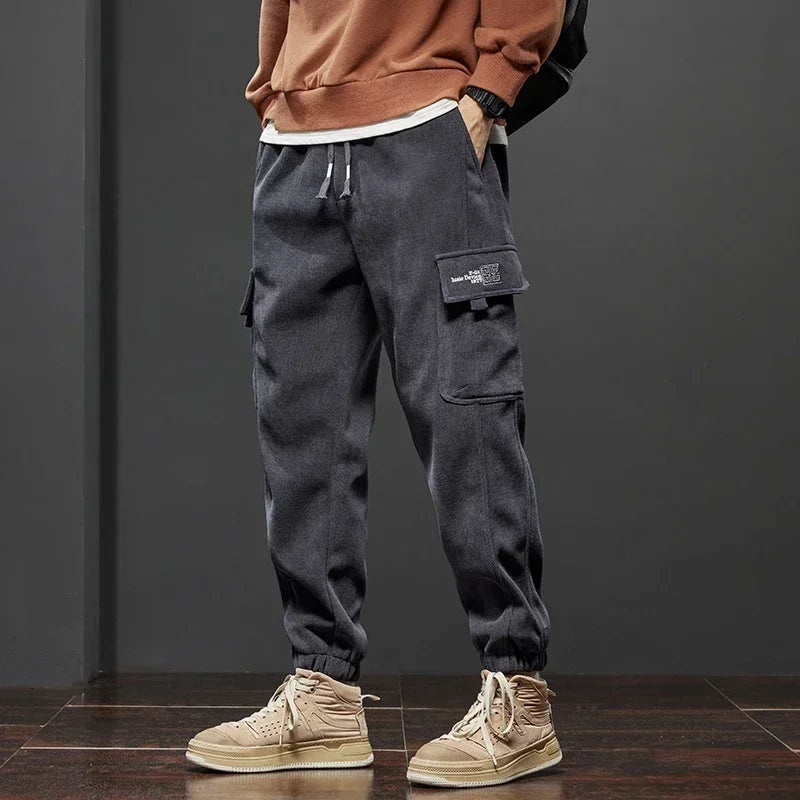 Men's Straight-Leg Joggers with Elastic Waist and Side Pockets