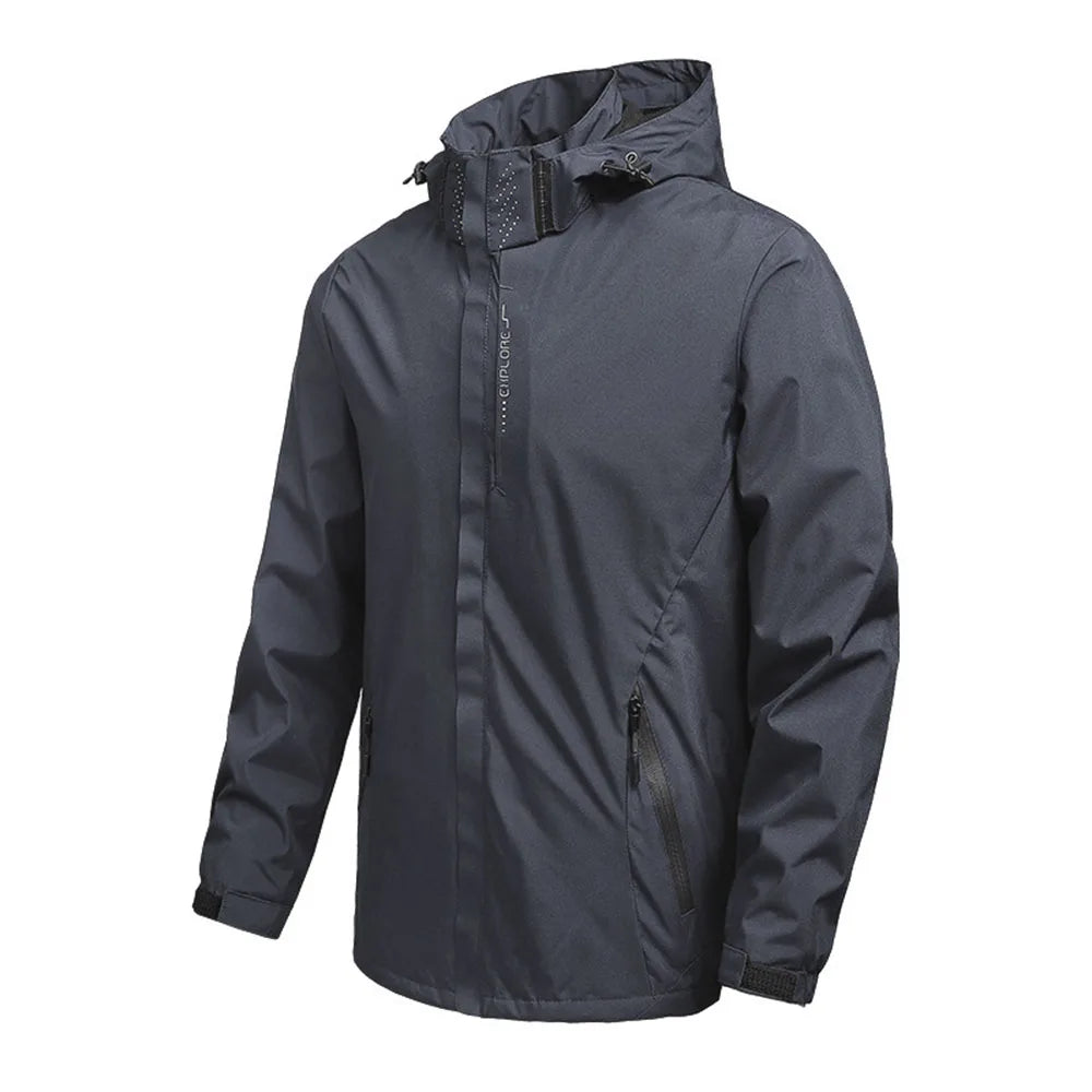 Men's Waterproof Tactical Hooded Raincoat Jacket