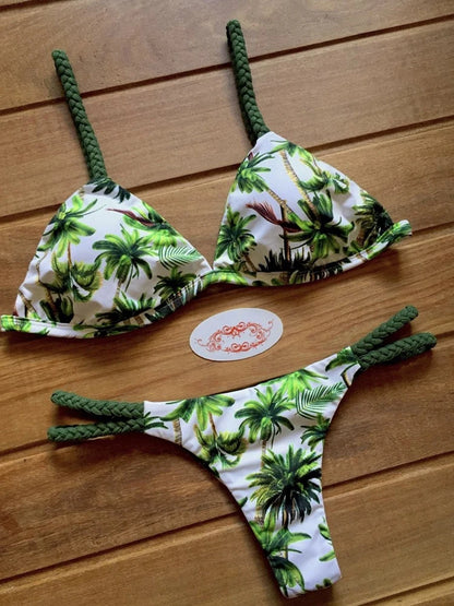 Exquisite Women's Push-Up Padded Bikini Set - 2-Piece Stamp Design