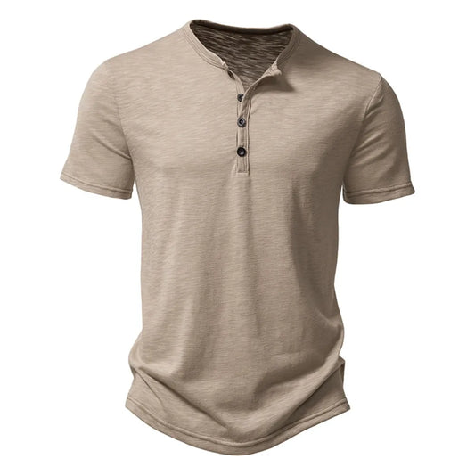 Men's Short Sleeve Polo T-Shirt with Collar and Buttons - Various Colors