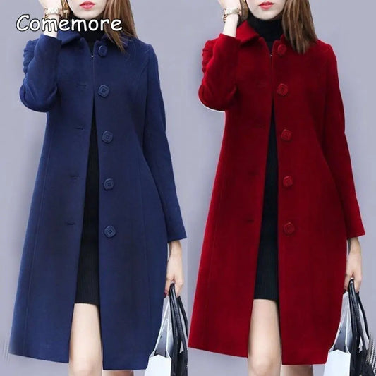 Womens Mid-Length Collar Jacket - Various Colors