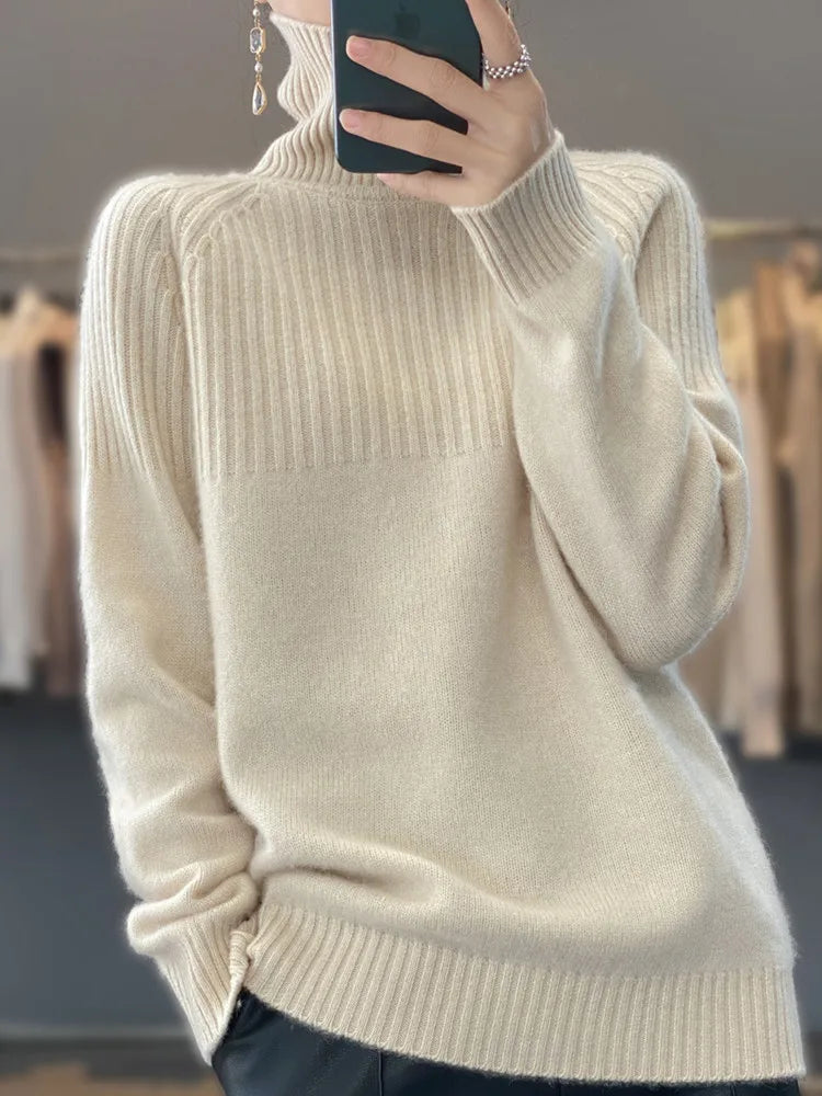 Women's Turtleneck Knit Pullover  - Various Colors