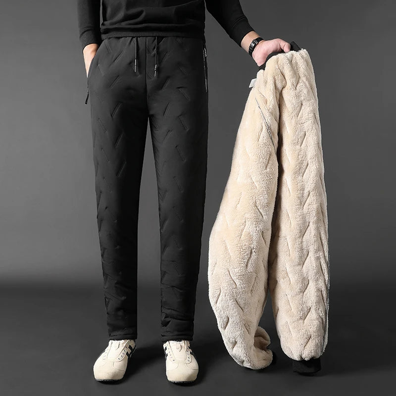 Men's Thick Plush Fleece Thermal Joggers - Faux Wool Sweatpants