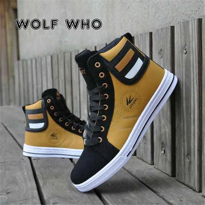 Wolf Who Men's High-Top Lace-Up Sneakers - Various Colors