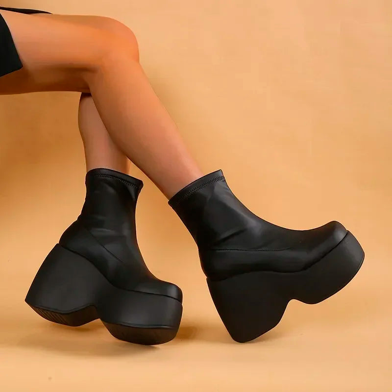 Chic Thick Sole Ankle Boots for Women