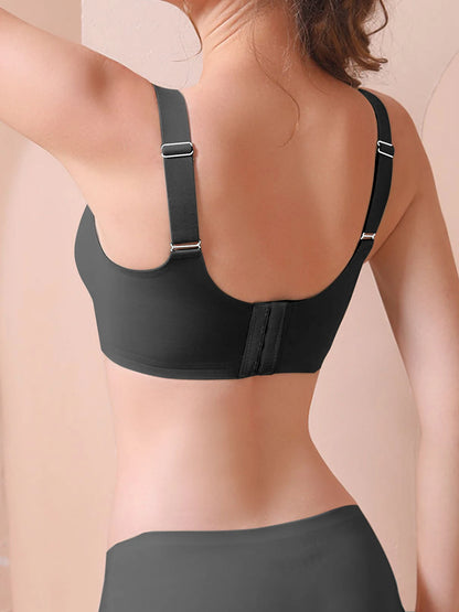 Comfortable High-Stretch Women's Bra with Back Buckle - Various Colors