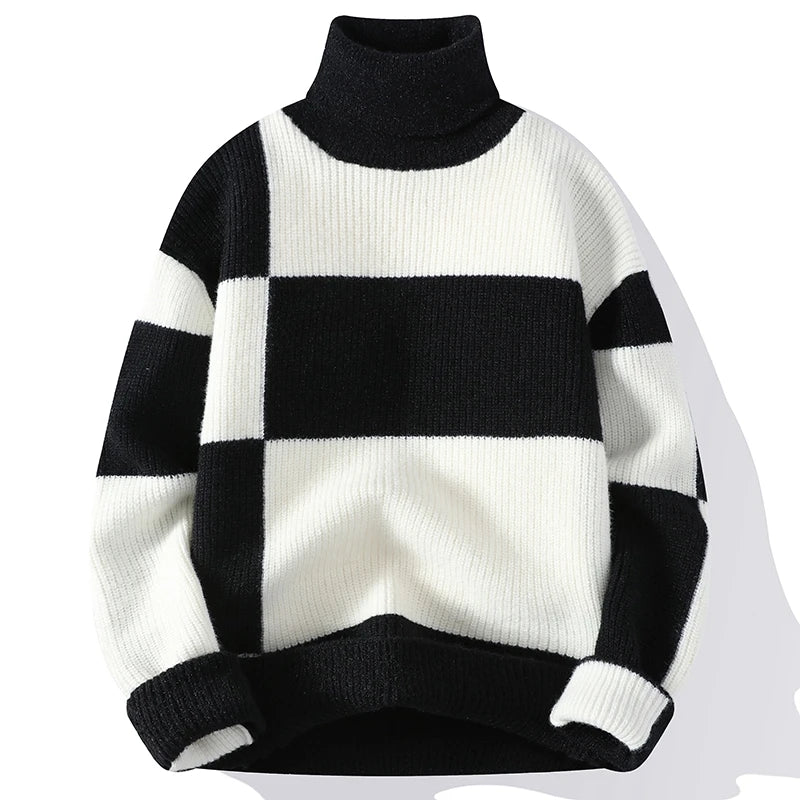 Men's Soft Knit Turtleneck Pullover Sweater