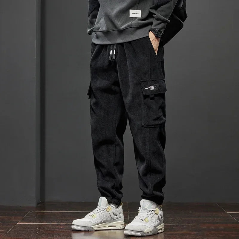 Men's Straight-Leg Joggers with Elastic Waist and Side Pockets