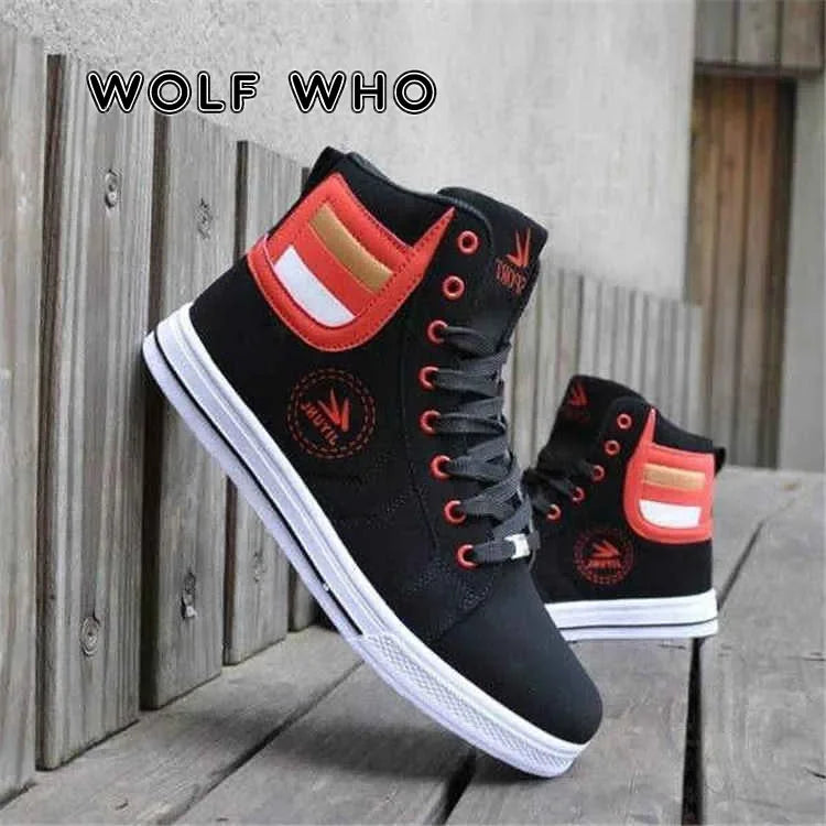 Wolf Who Men's High-Top Lace-Up Sneakers - Various Colors