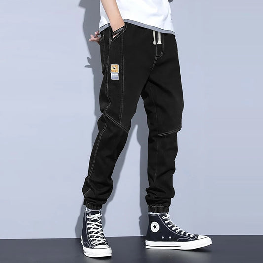 Men's Elastic-Waist Joggers With Drawstring - In Black