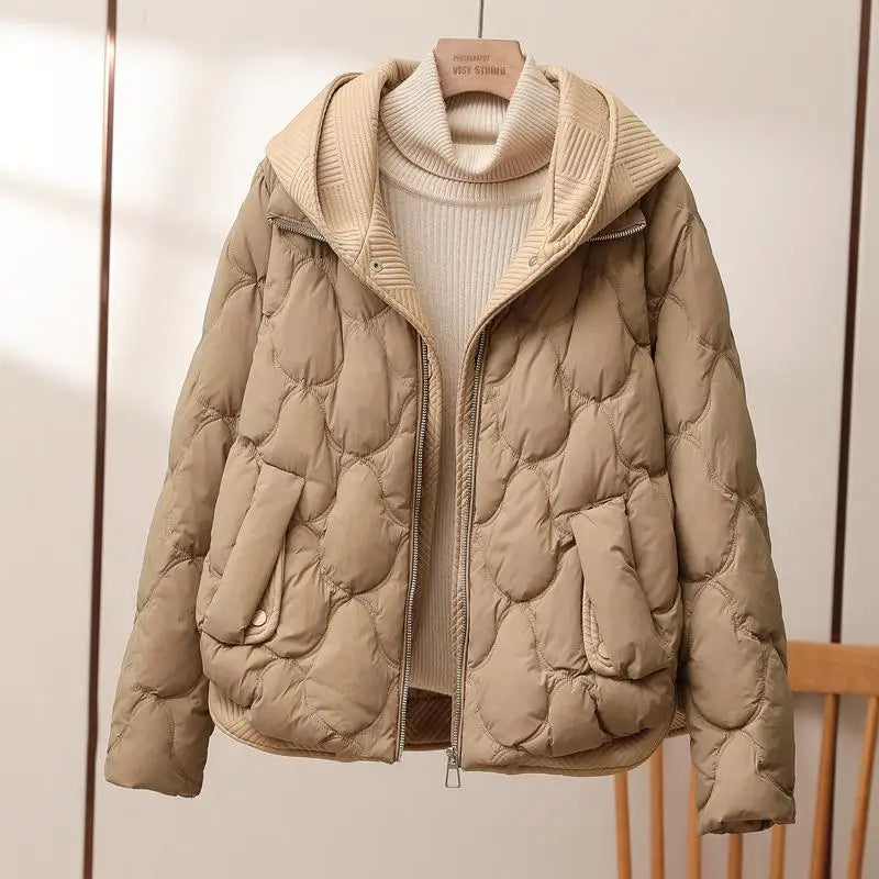 Korean-Style Oversized Quilted Jacket for Women