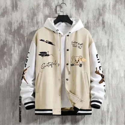 Men's Casual Hooded Baseball Jacket