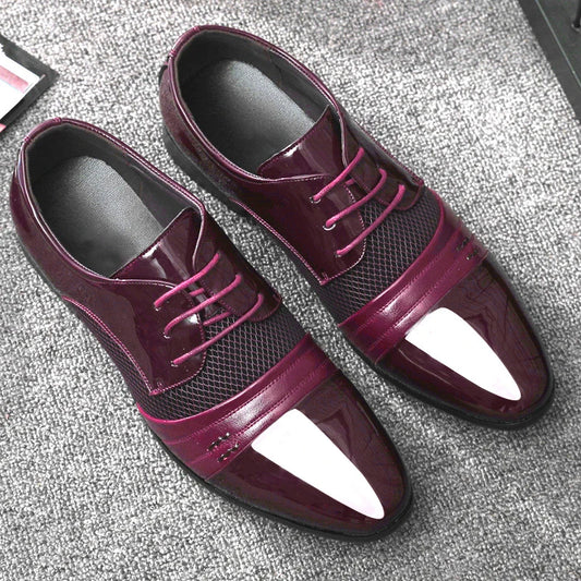 Men's Lace-Up PU Leather Shoes-Various Colors