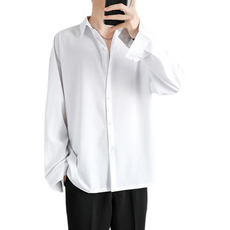 Men's Long Sleeve Classic Loose Fit Shirt