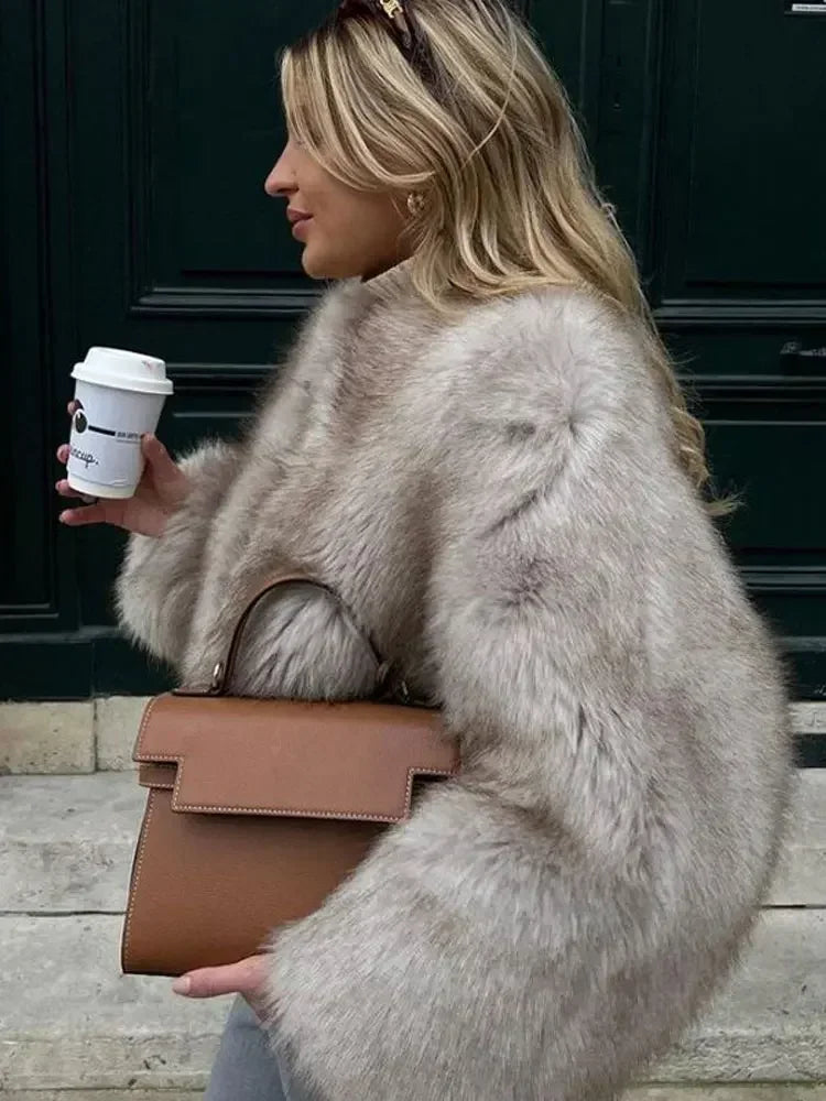 luxury faux fur coats for women