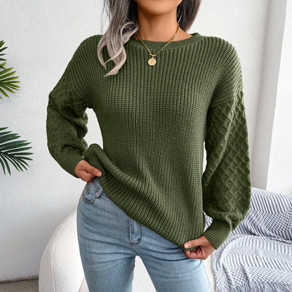 Casual Long Sleeve Knitted Sweater for Women