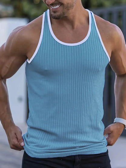 Men's Sleeveless Quick-Dry Stringer Tank Top - Various Colors