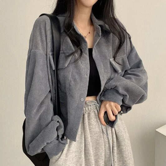 Womens Vintage Korean Style Fall Solid Coat- Various Colors