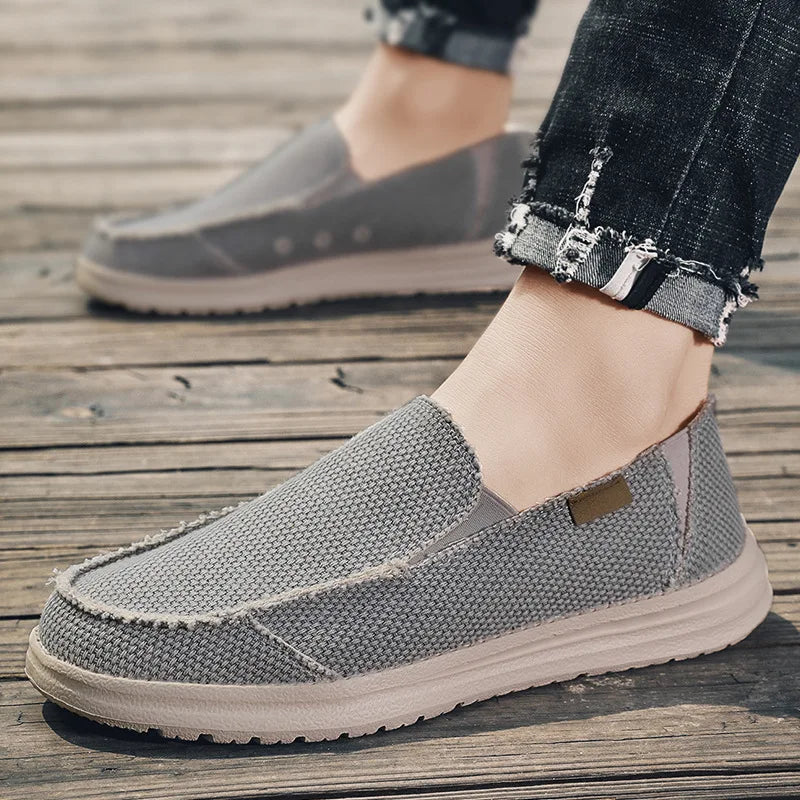 Men's Breathable Denim Canvas Slip-On Sneakers