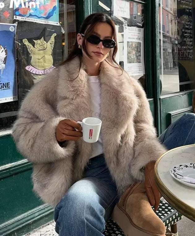 Women's Luxury Faux Fur Coat