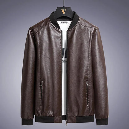 Men's Korean Style Faux Leather Jackett