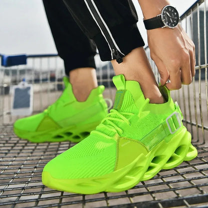 Men's Lightweight Fluorescent Running Sneakers - Breathable, Comfortable, Non-Slip-Various Colors