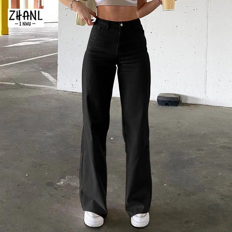 Women's High-Waisted Elastic Wide-Leg Flared Trousers