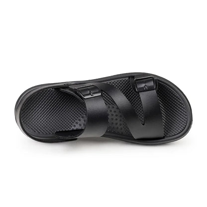 Men's Casual Faux Leather Sandals - Non-Slip, Breathable Roman Slippers