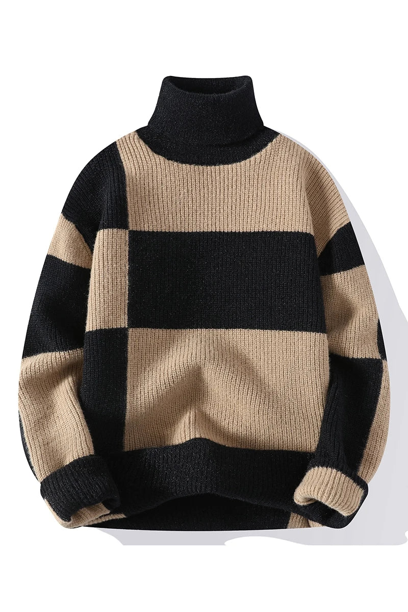 Men's Soft Knit Turtleneck Pullover Sweater