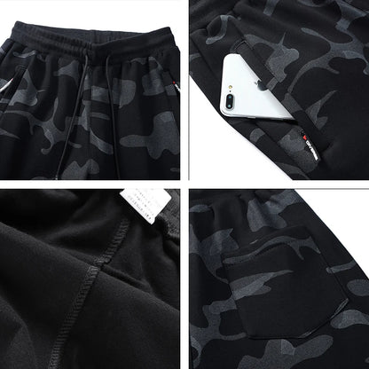 Men's Camouflage Slim Fit Joggers with Drawstring