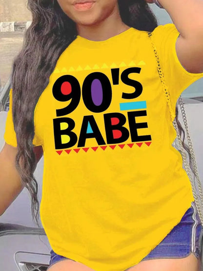 Plus Size 90's Babe Print T-shirt - Various Colors