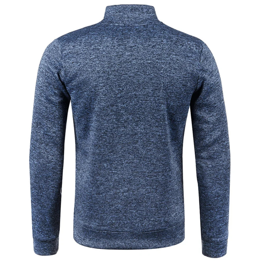 Men's Long Sleeve Zipper Knit Sweater Jacket - Various Colors