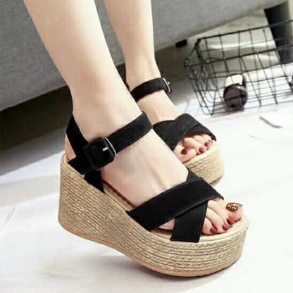 Women's Open-Toe Heeled Sandals with Fish Mouth Design