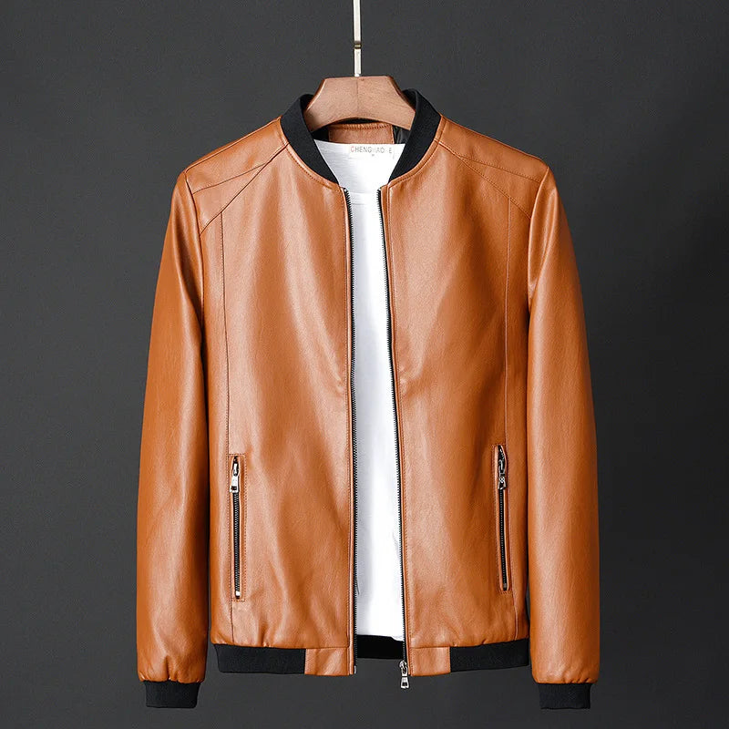 Men's Korean Style Faux Leather Jackett