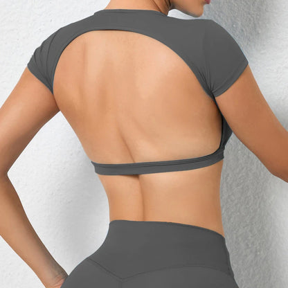 Breathable Backless Crop Tops for Women - Various Colors