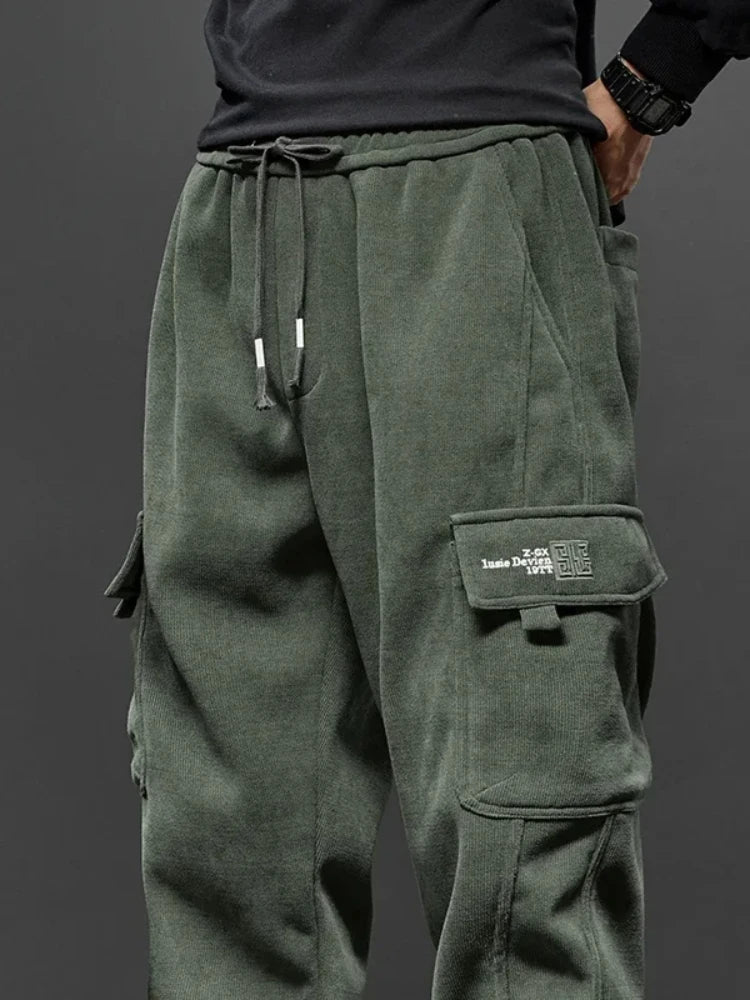 Men's Straight-Leg Joggers with Elastic Waist and Side Pockets