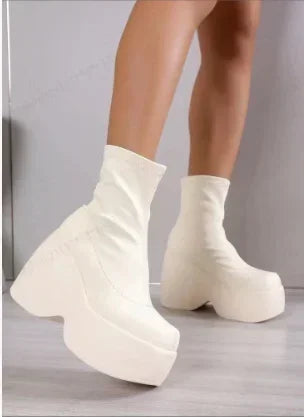 Chic Thick Sole Ankle Boots for Women