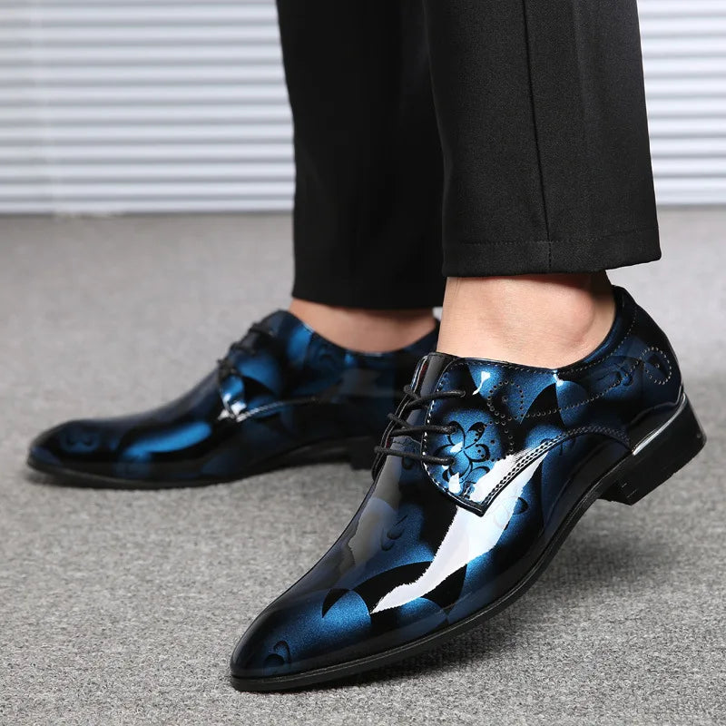 Classic Floral Lace-Up Shoes for Men - Luxury Retro Style